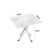 Sala de Jantar Completa Volga c/ Tampo de Vidro 95x95cm e 4 Cadeiras Noruega Cromada - Preto - Kappesberg - 3