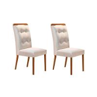 Sala de Jantar Completa Imperatriz Tampo Madeirado c/ Vidro Curvo 180x90 e 6 Cadeiras Imperatriz Imbuia/Off White - Suede Creme - Rufato - 7