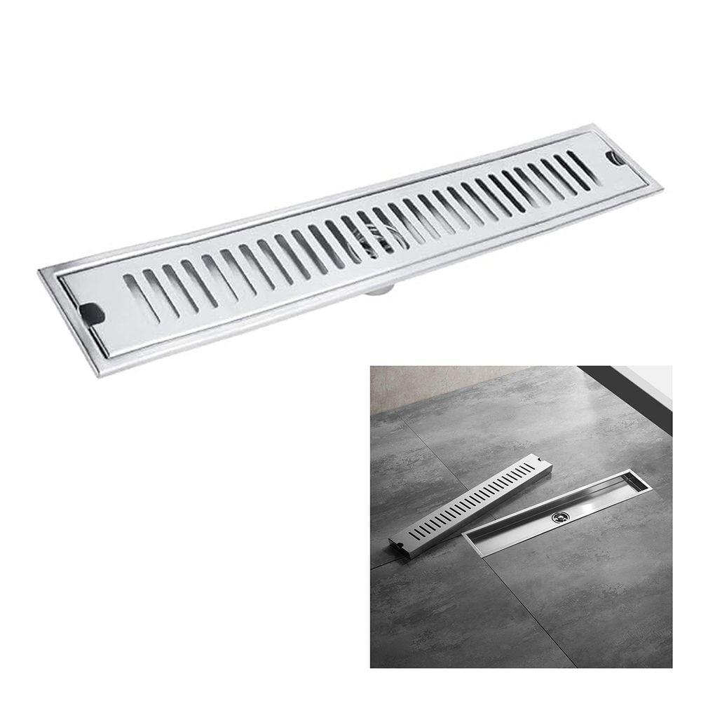 Ralo Linear Inox 50cm Anti Odor Anti Inseto Banheiro Area Externa Lavabo Quintal Piscina Resistente - 1