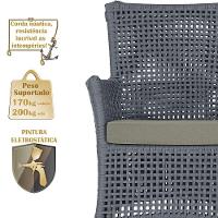 Jogo Sofá E 2 Poltronas E Mesa Igapó Fendi E8 Trama Original Prata - 5