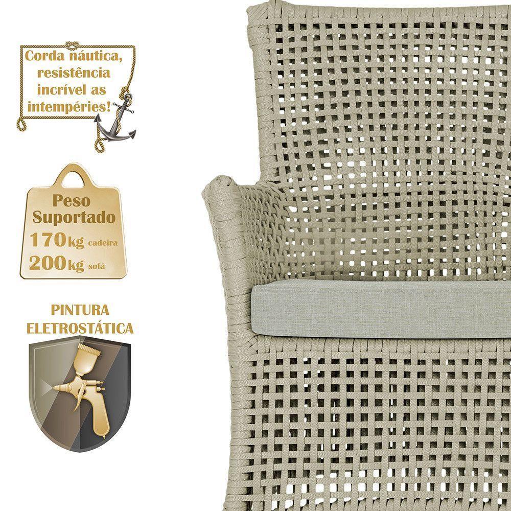 Jogo Sofá 4 Poltronas E Mesa Igapó Fendi E3 Trama Original Rami - 5