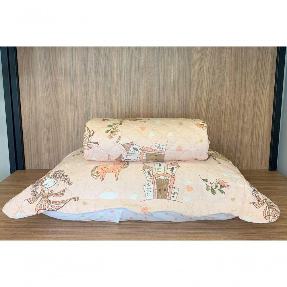 Kit Cobre Leito Infantil Com Porta Travesseiro Appel Princesa - Solteiro - 4