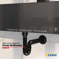 Sifão Sanfonado Extensível Censi 74cm Preto - 2