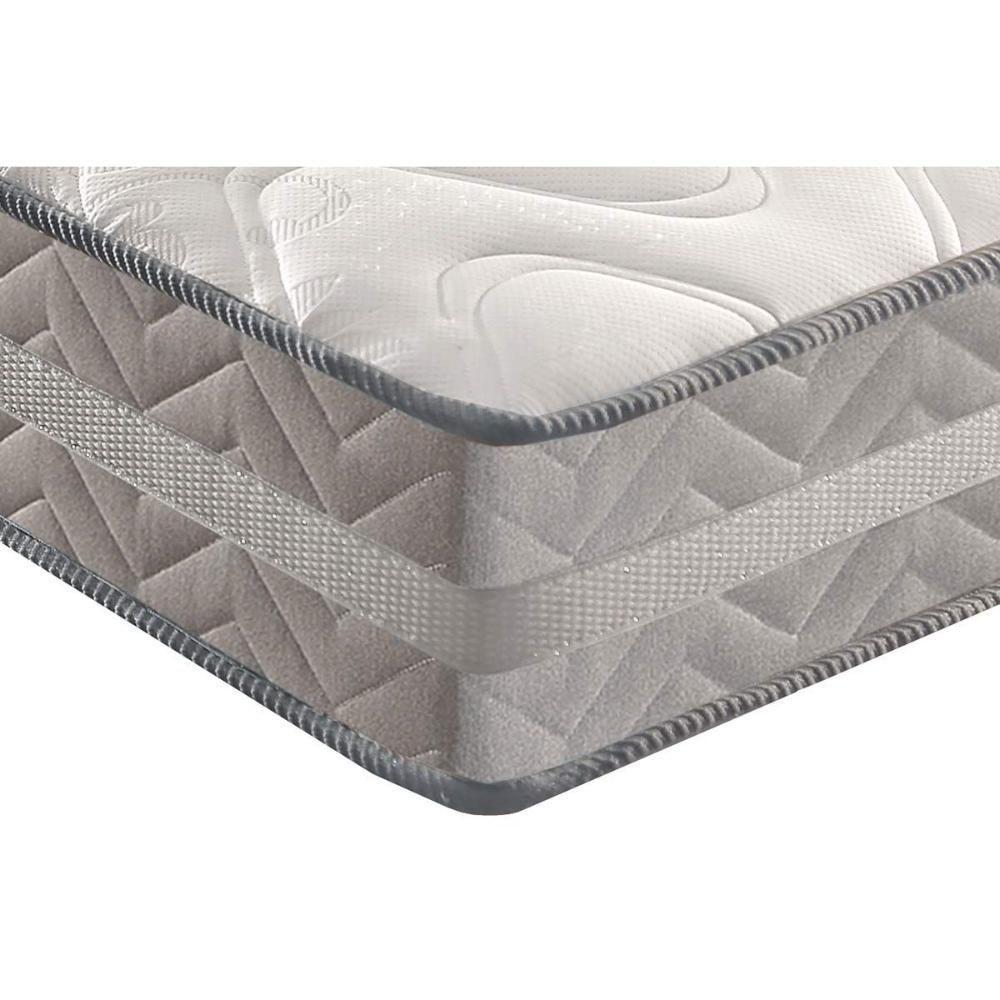 Conjunto Box Baú Solteiro: Colchão Espuma Paropas D28 / Master Prata Double Face 25 + Base CRC Suede Gray (88x188) - 4