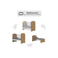 Quarto Infantil Completo Bala de Menta 2 Peças (1 Cômoda + 1 Berço) QI95 Rústico/Branco - Henn - 6