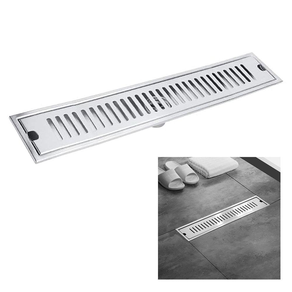 Ralo Linear 40cm Inox Banheiro Area Externa Anti Odor Anti Inseto Lavabo Quintal Piscina - 2