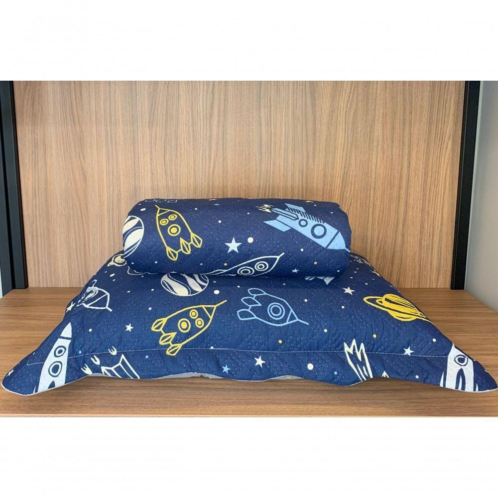 Kit Cobre Leito Infantil Com Porta Travesseiro Appel Galáxia - Casal - 4