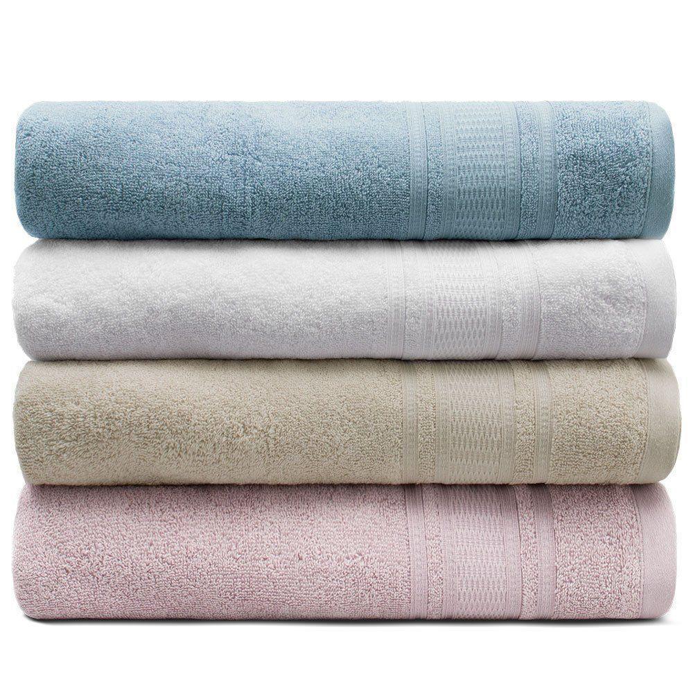 Kit 4 Toalha Algodão Egípcio Banhão 78x150cm Memphis Appel Variadas - 1