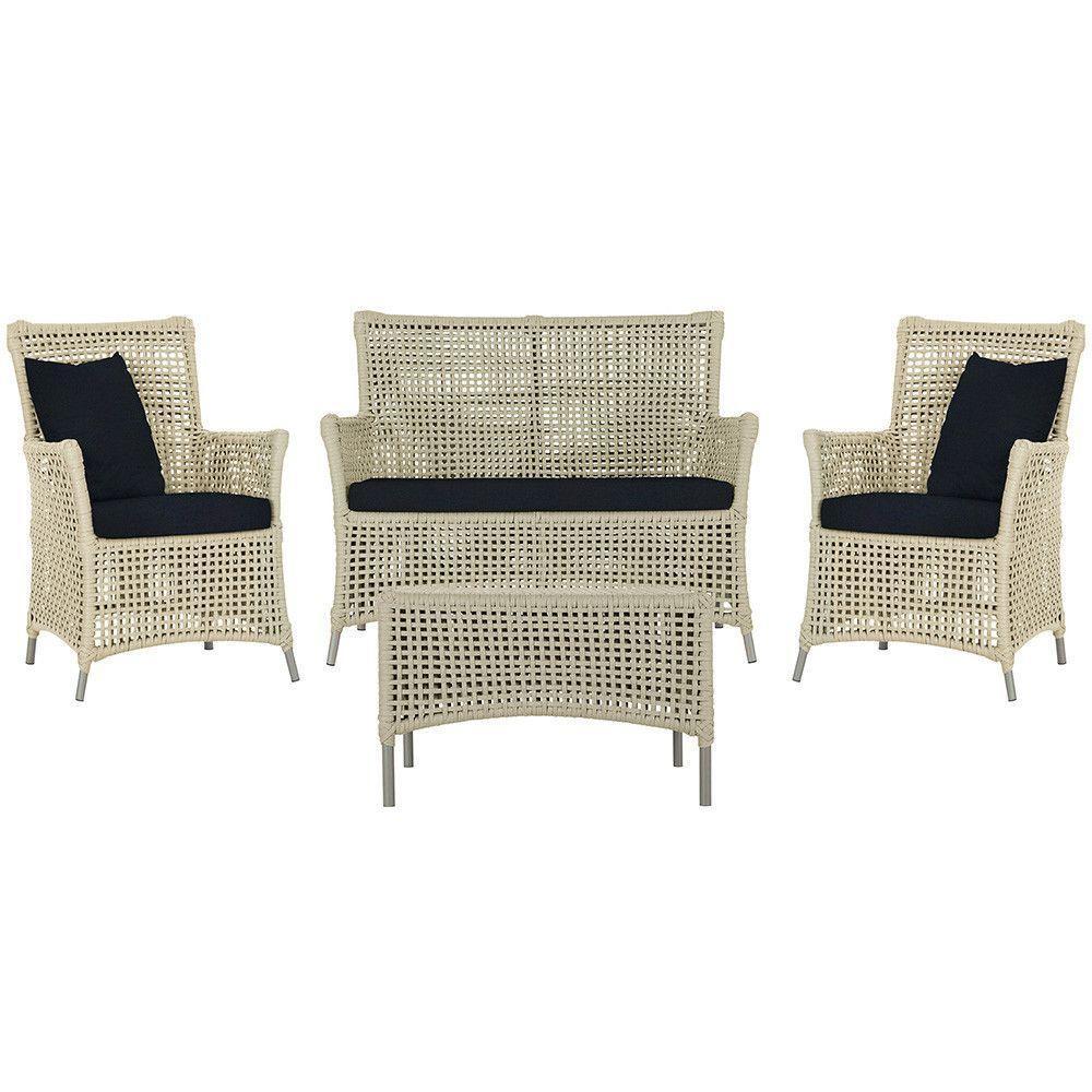 Jogo Sofá 2 Poltronas E Mesa Igapó Fendi E12 Trama Original Rami - 1