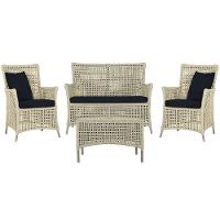 Jogo Sofá 2 Poltronas E Mesa Igapó Fendi E12 Trama Original Rami - 1