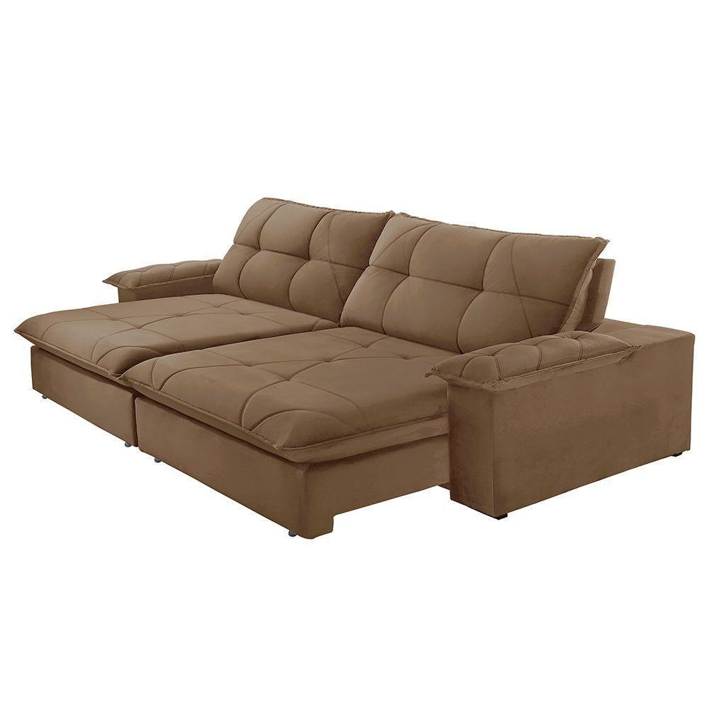 Sofá Gaia Veludo 02 Módulos 80 Cm B25cm Meu Sofá Online B016 Veludo Marrom - 3