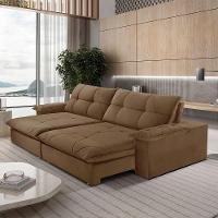 Sofá Gaia Veludo 02 Módulos 80 Cm B25cm Meu Sofá Online B016 Veludo Marrom - 1