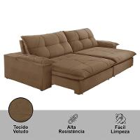 Sofá Gaia Veludo 02 Módulos 80 Cm B25cm Meu Sofá Online B016 Veludo Marrom