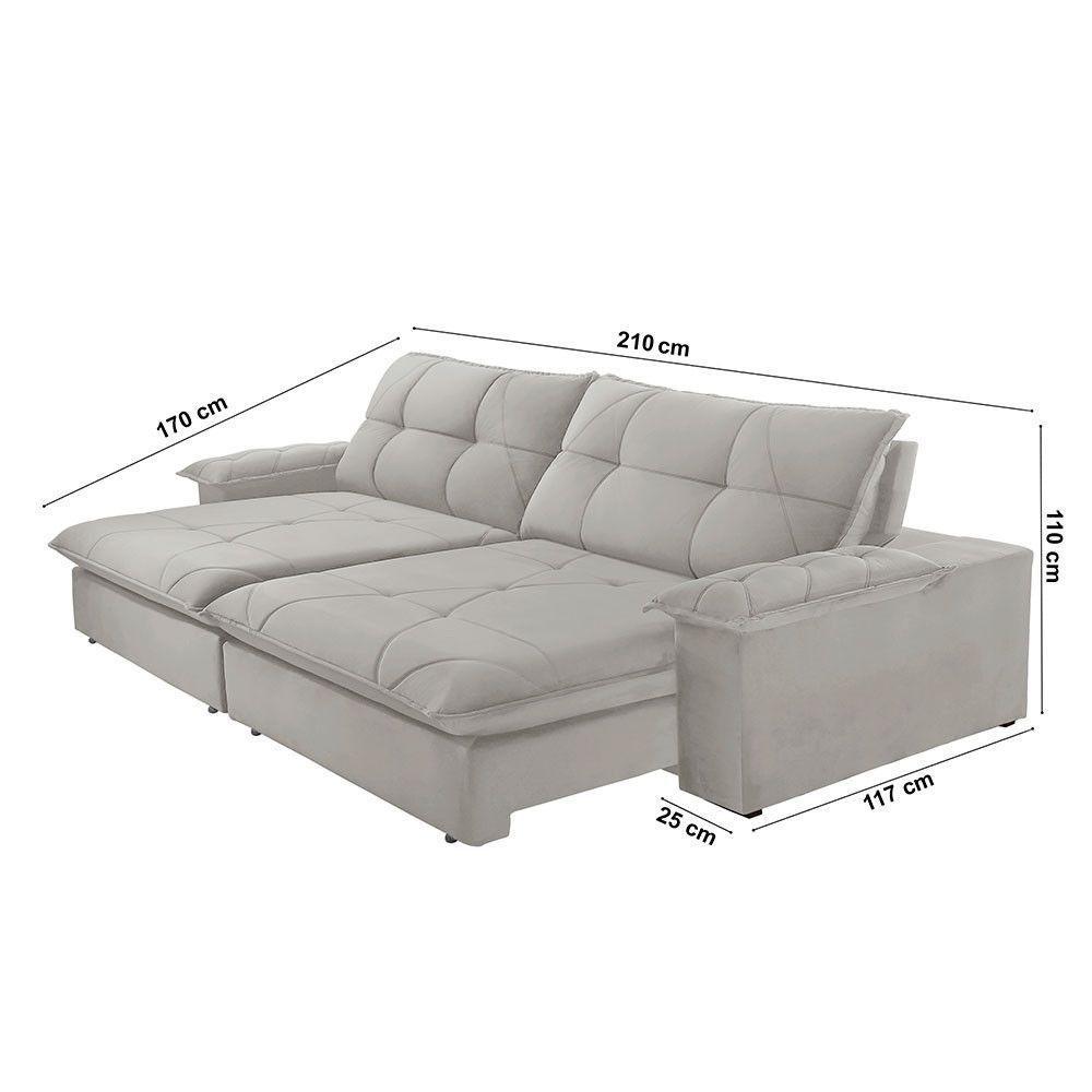 Sofá Gaia Veludo 02 Módulos 80 Cm B25cm Meu Sofá Online B026 Veludo Prata - 2