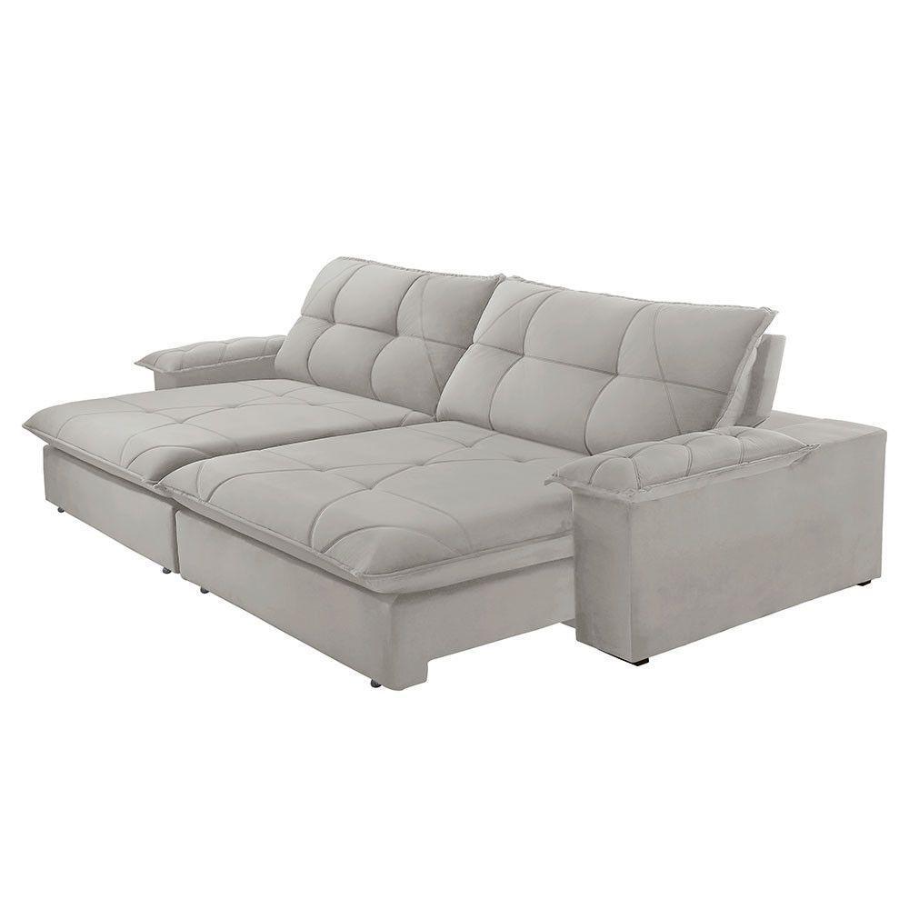 Sofá Gaia Veludo 02 Módulos 80 Cm B25cm Meu Sofá Online B026 Veludo Prata - 7