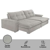 Sofá Gaia Veludo 02 Módulos 80 Cm B25cm Meu Sofá Online B026 Veludo Prata