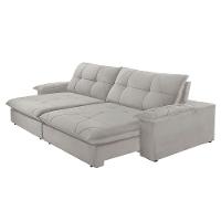 Sofá Gaia Veludo 02 Módulos 80 Cm B25cm Meu Sofá Online B026 Veludo Prata - 7