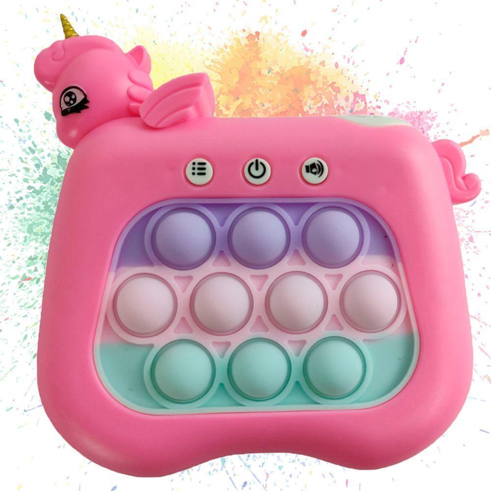 Pop It Mini Game Interativo Unicornio 4 Modos Luz Som Jogo Anti Estresse Relaxante Portatil - 2