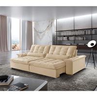 Sofá Victory Linho 02 Módulos De 120cm B25cm Meu Sofá Online A294 Linho Creme - 1