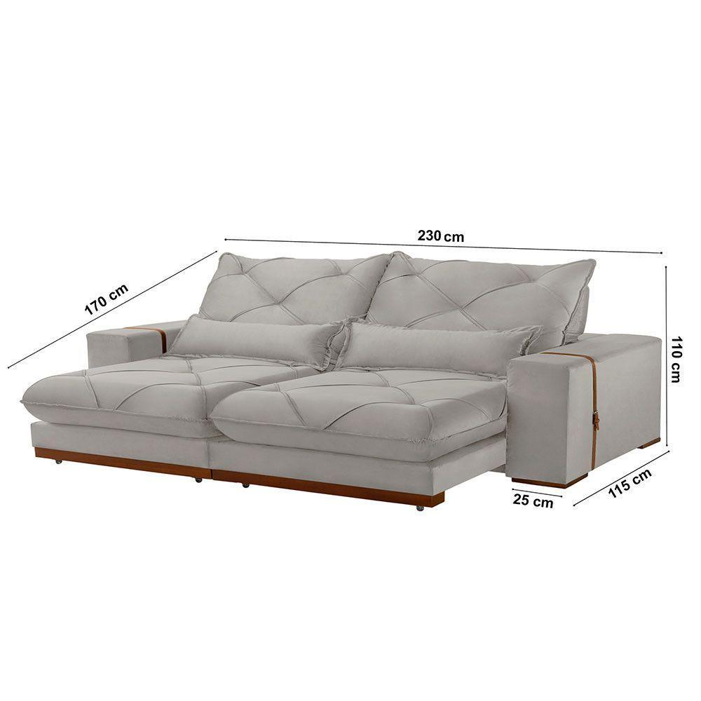 Sofá Turim Veludo 02 Módulos De 90cm B25cm Meu Sofá Online B026 Veludo Prata - 4