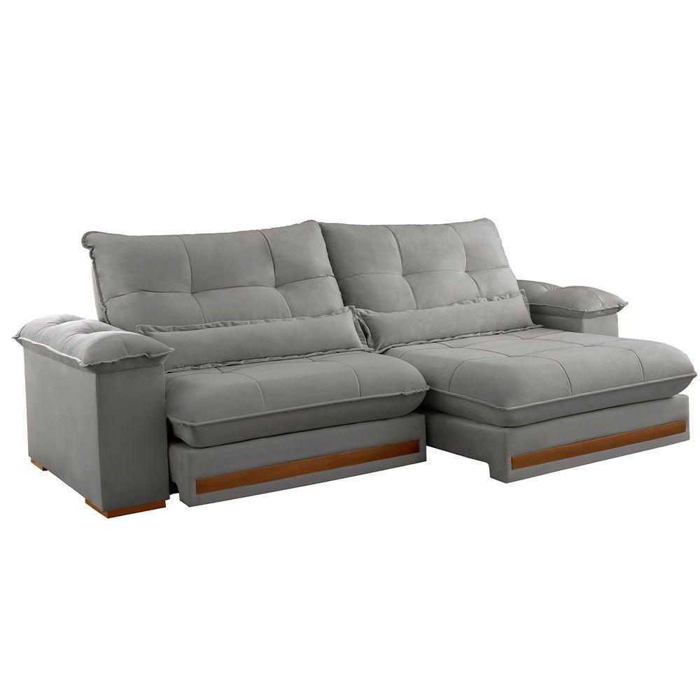 Sofá Dubai Linho 02 Módulos De 90 Cm B25 Cm Meu Sofá Online A230 Linho Cinza - 4