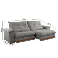 Sofá Dubai Linho 02 Módulos De 90 Cm B25 Cm Meu Sofá Online A230 Linho Cinza - 10