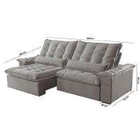 Sofá Victory Veludo 2 Módulos De 100cm B25cm Meu Sofá Online B026 Veludo Prata - 5