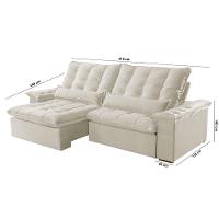 Sofá Victory Linho 02 Módulos De 80cm B25cm Meu Sofá Online A302 Linho Branco - 6