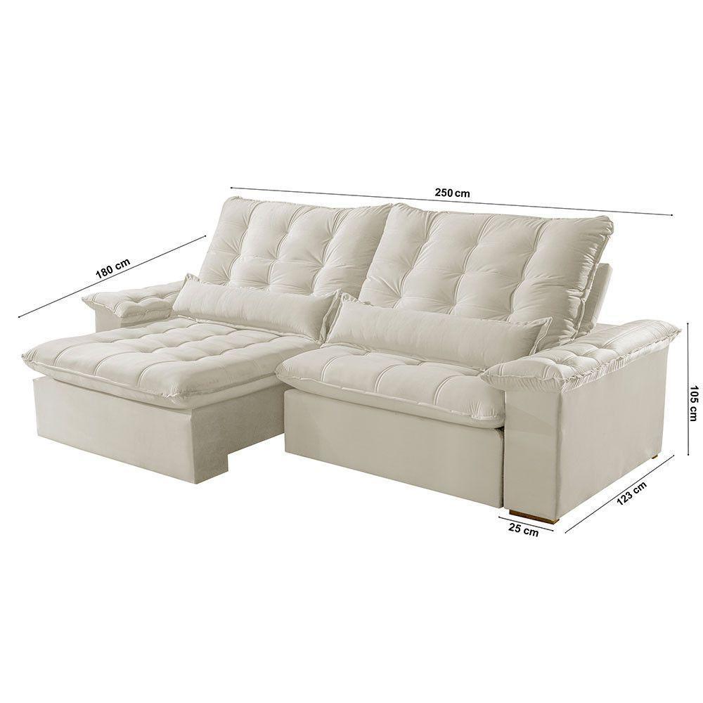 Sofá Victory Linho 02 Módulos De 100cm B25cm Meu Sofá Online A302 Linho Branco - 5