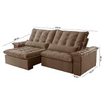 Sofá Victory Veludo 2 Módulos 80cm B25cm Meu Sofá Online B016 Veludo Marrom - 10