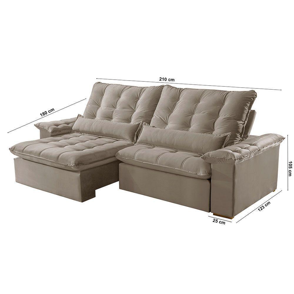 Sofá Victory Veludo 2 Módulos 80cm B25cm Meu Sofá Online B002 Veludo Capuccino - 5