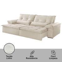 Sofá Parma Linho 02 Módulos De 90cm B25cm Meu Sofá Online A302 Linho Branco - 2