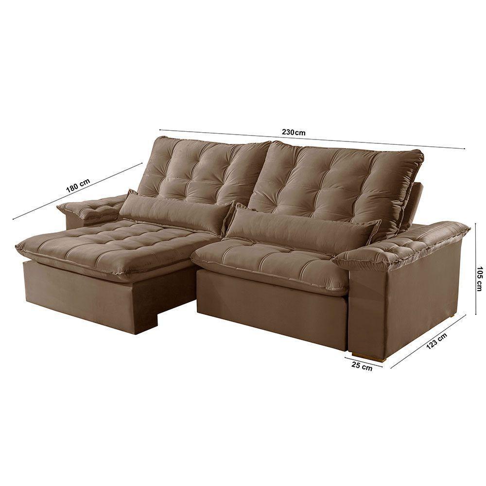Sofá Victory Veludo 2 Módulos 90cm B25cm Meu Sofá Online B016 Veludo Marrom - 5
