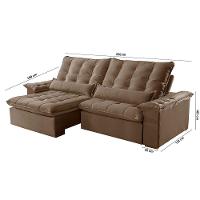 Sofá Victory Veludo 2 Módulos 90cm B25cm Meu Sofá Online B016 Veludo Marrom - 5