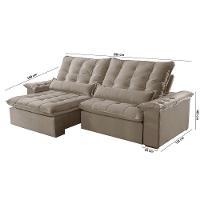 Sofá Victory Veludo 2 Módulos De 120cm B25cm Meu Sofá Online B002 Veludo Capuccino - 8