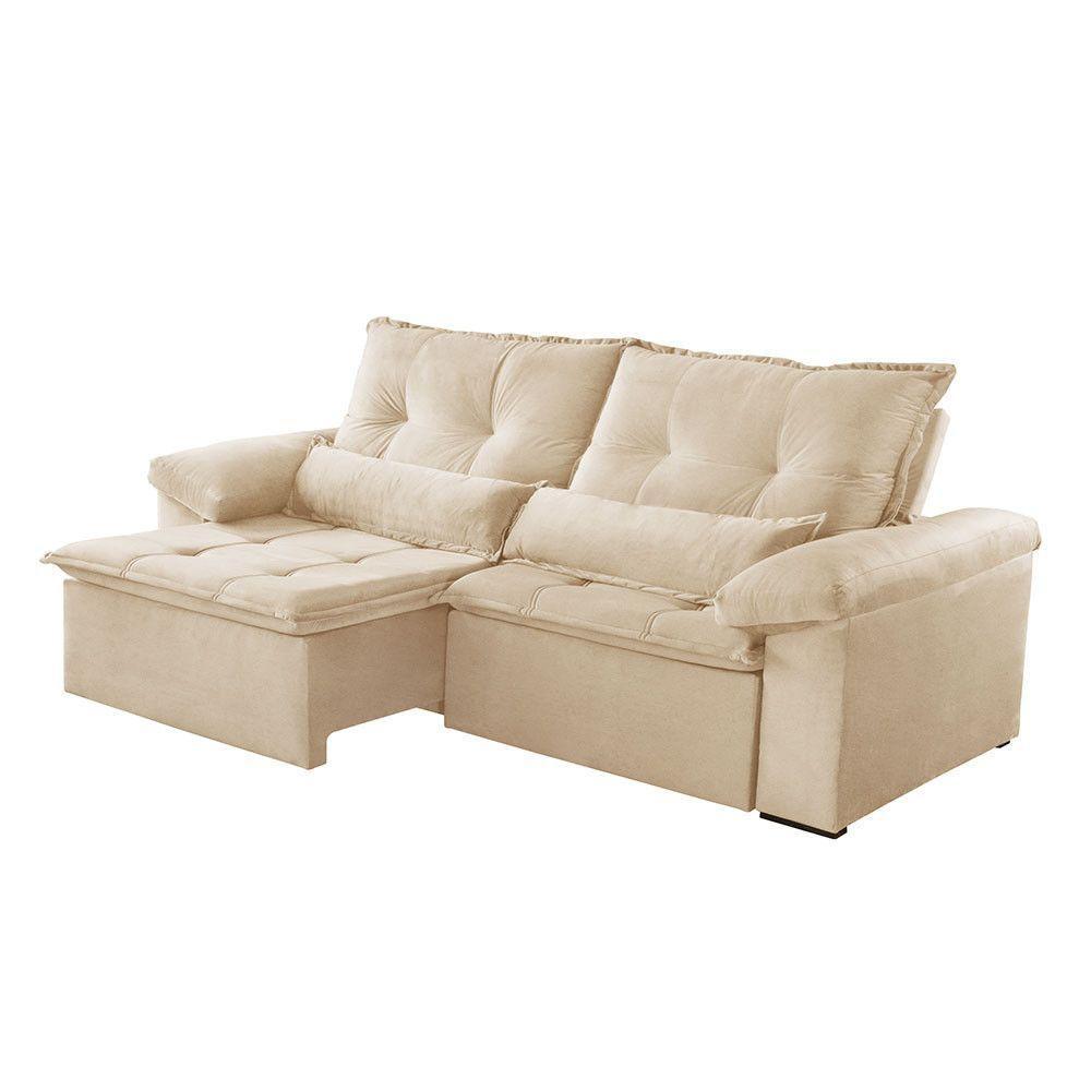 Sofá Parma Linho 02 Módulos De 100m B25cm Meu Sofá Online A294 Linho Creme - 4