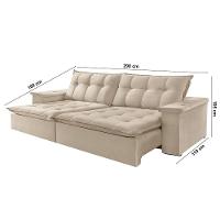 Sofá Estilo Linho 02 Módulos De 120m B25cm Meu Sofá Online A302 Linho Branco - 2