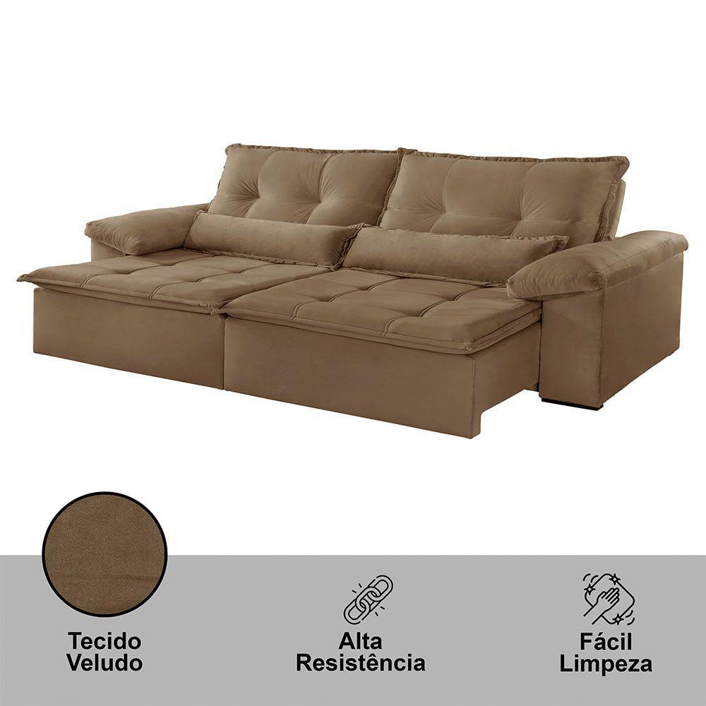 Sofá Parma Veludo 02 Módulos De 90cm B25cm Meu Sofá Online B016 Veludo Marrom - 7