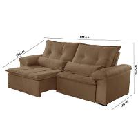 Sofá Parma Veludo 02 Módulos De 90cm B25cm Meu Sofá Online B016 Veludo Marrom - 5