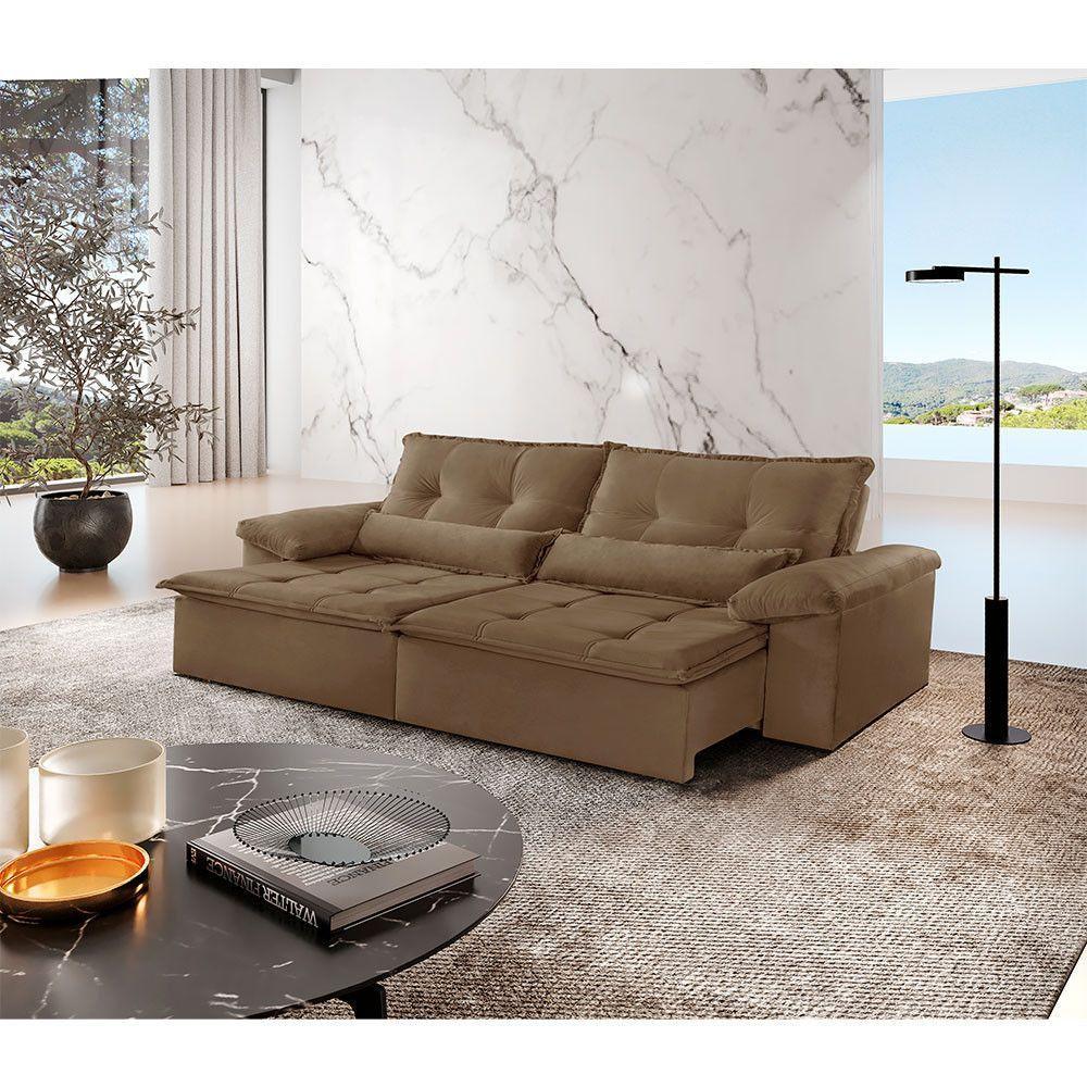 Sofá Parma Veludo 02 Módulos De 80cm B25cm Meu Sofá Online B016 Veludo Marrom - 1