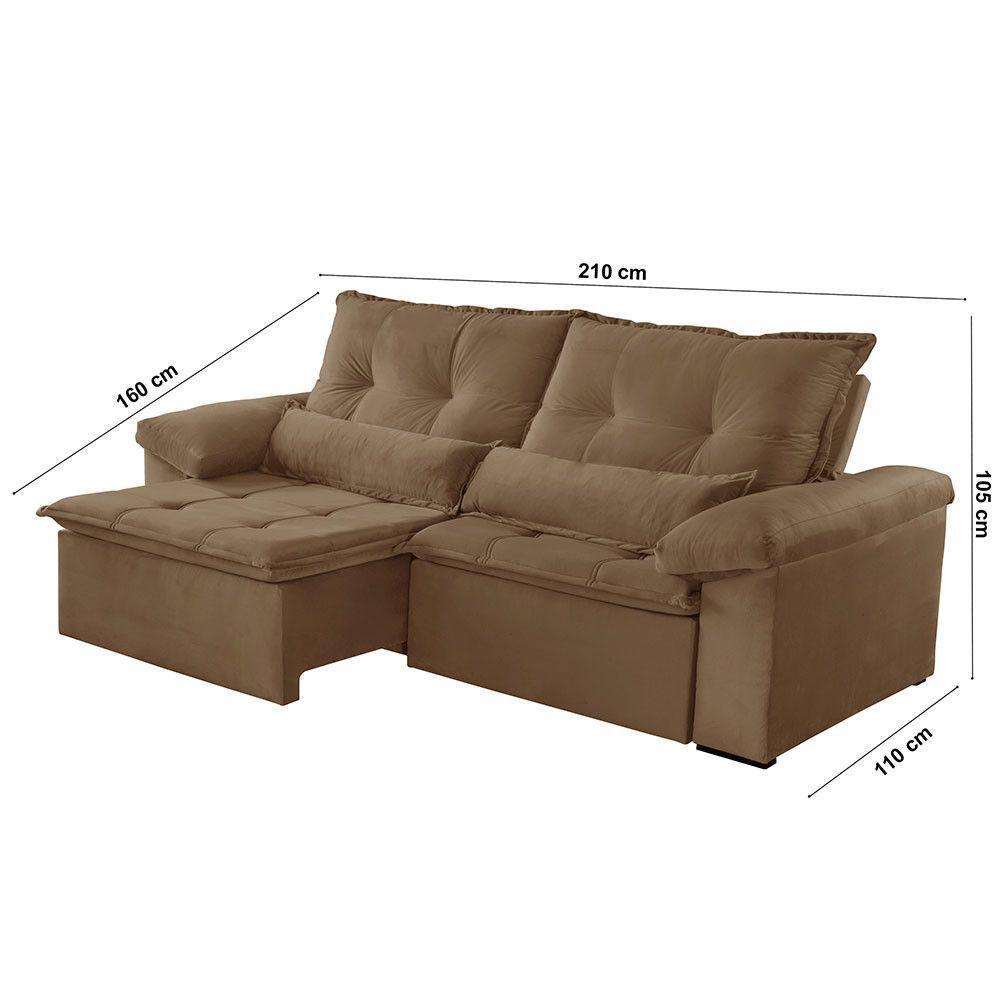 Sofá Parma Veludo 02 Módulos De 80cm B25cm Meu Sofá Online B016 Veludo Marrom - 5