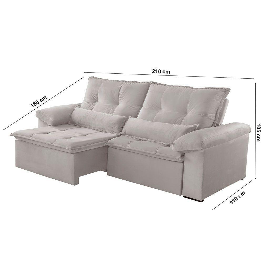 Sofá Parma Veludo 02 Módulos De 80cm B25cm Meu Sofá Online B026 Veludo Prata - 5