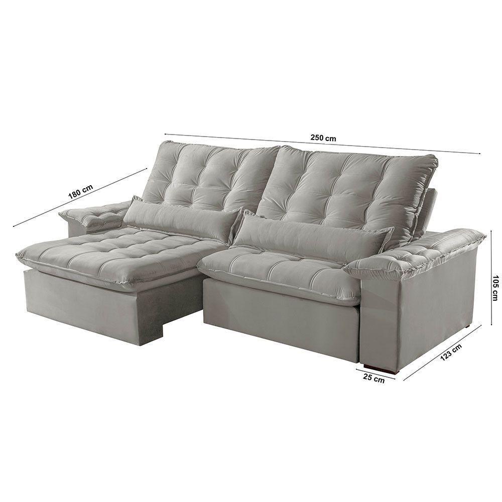 Sofá Victory Linho 02 Módulos De 100cm B25cm Meu Sofá Online A230 Linho Cinza - 5