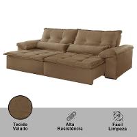 Sofá Parma Veludo 02 Módulos De 100m B25cm Meu Sofá Online B016 Veludo Marrom - 2