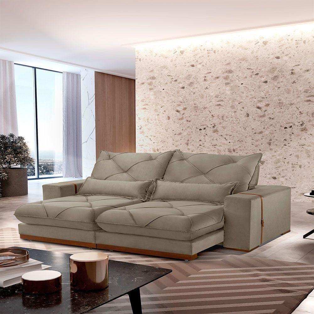 Sofá Turim Veludo 02 Módulos De 80cm B25cm Meu Sofá Online B002 Veludo Capuccino - 1