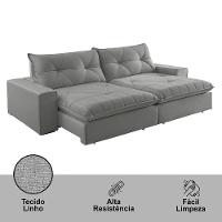 Sofá Hall Linho Dois Módulos De 80cm B25cm Meu Sofá Online A230 Linho Cinza - 8