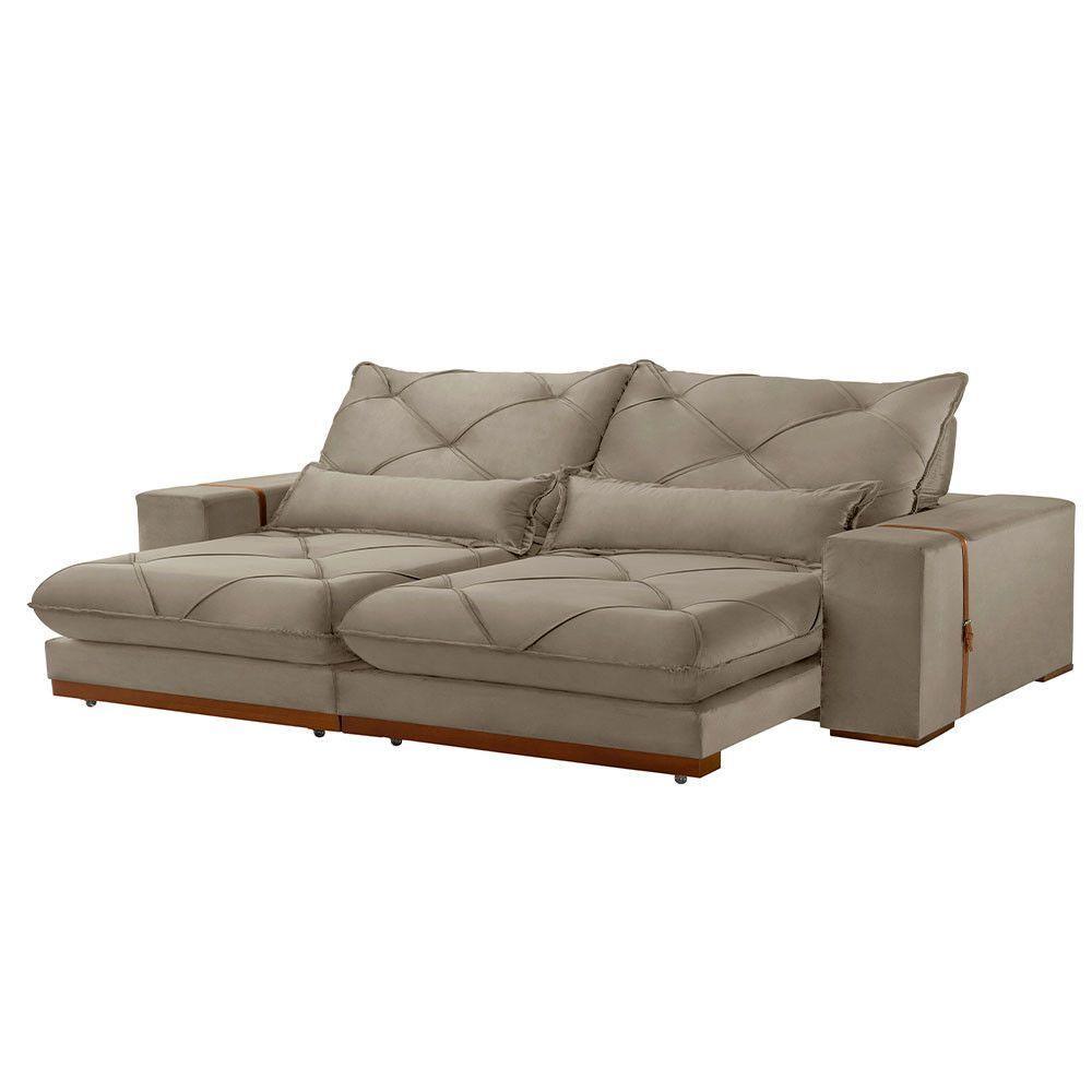 Sofá Turim Veludo 02 Módulos De 90cm B25cm Meu Sofá Online B002 Veludo Capuccino - 4