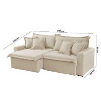 Sofá Montreal Linho 02 Módulos De 120m B25cm Meu Sofá Online A302 Linho Branco - 5