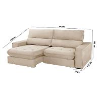 Sofá Aspem Linho 02 Módulos De 100m B25cm Meu Sofá Online A294 Linho Creme - 6