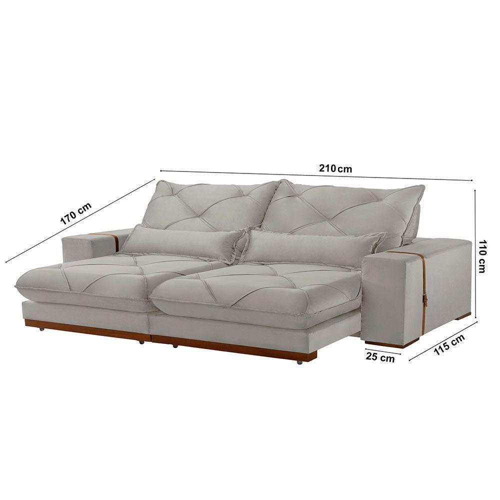 Sofá Turim Veludo 02 Módulos De 80cm B25cm Meu Sofá Online B026 Veludo Prata - 10